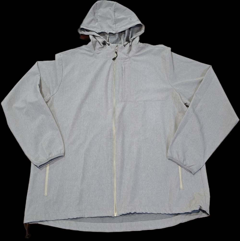 Swiss+Tech Men's XL, Lightweight, Grey Hooded Windbreaker: Gorpcore, Techwear